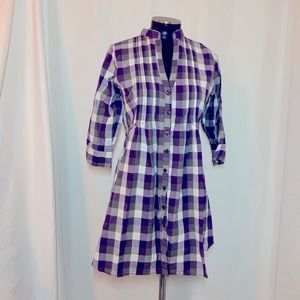 Purple and white blouse